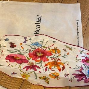 Gucci floral silk handkerchief scarf